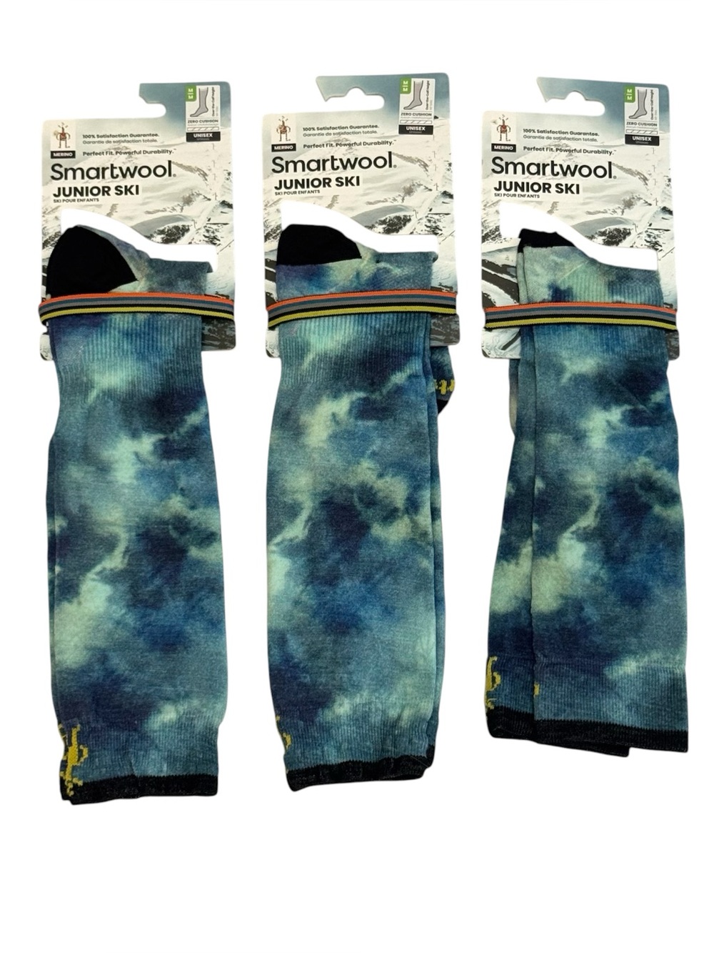 Smartwool Junior Ski Over Calf Zero Cushion Socks Lot of 3 Unisex Medium New